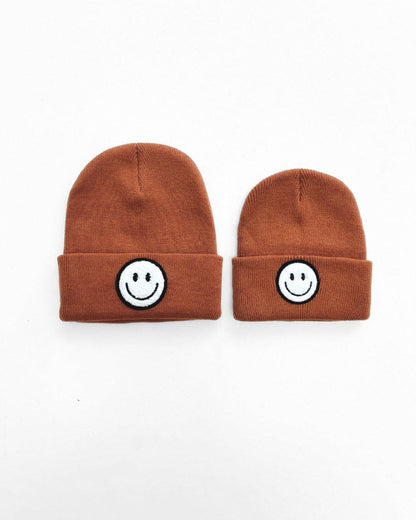 Smiley Baby Kids Beanie | Rust