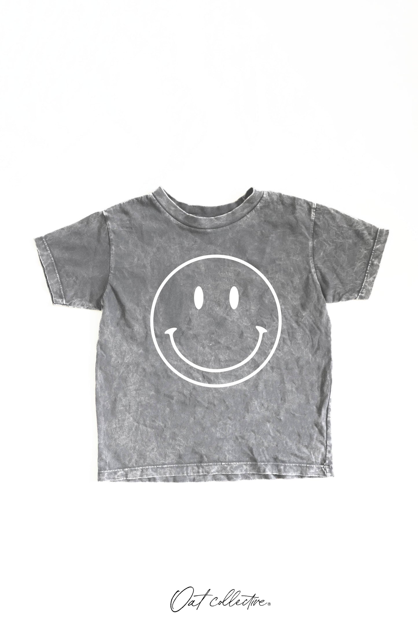 SMILEY FACE Washed Graphic Tee