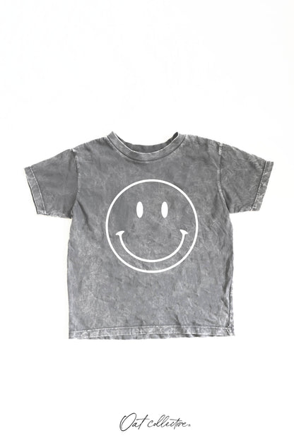 SMILEY FACE Washed Graphic Tee