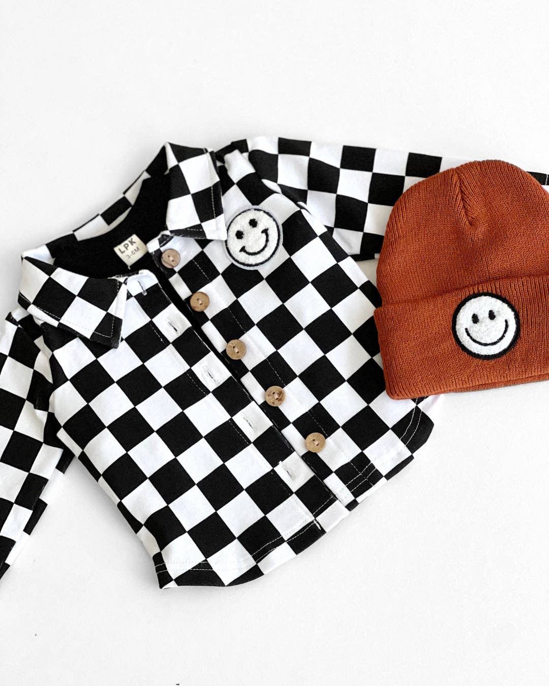 Smiley Baby Kids Beanie | Rust