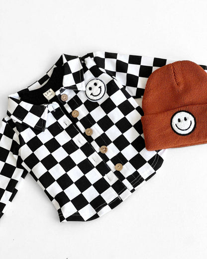 Smiley Baby Kids Beanie | Rust