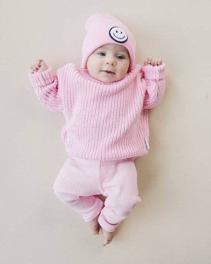 Smiley Baby Kids Beanie | Pink