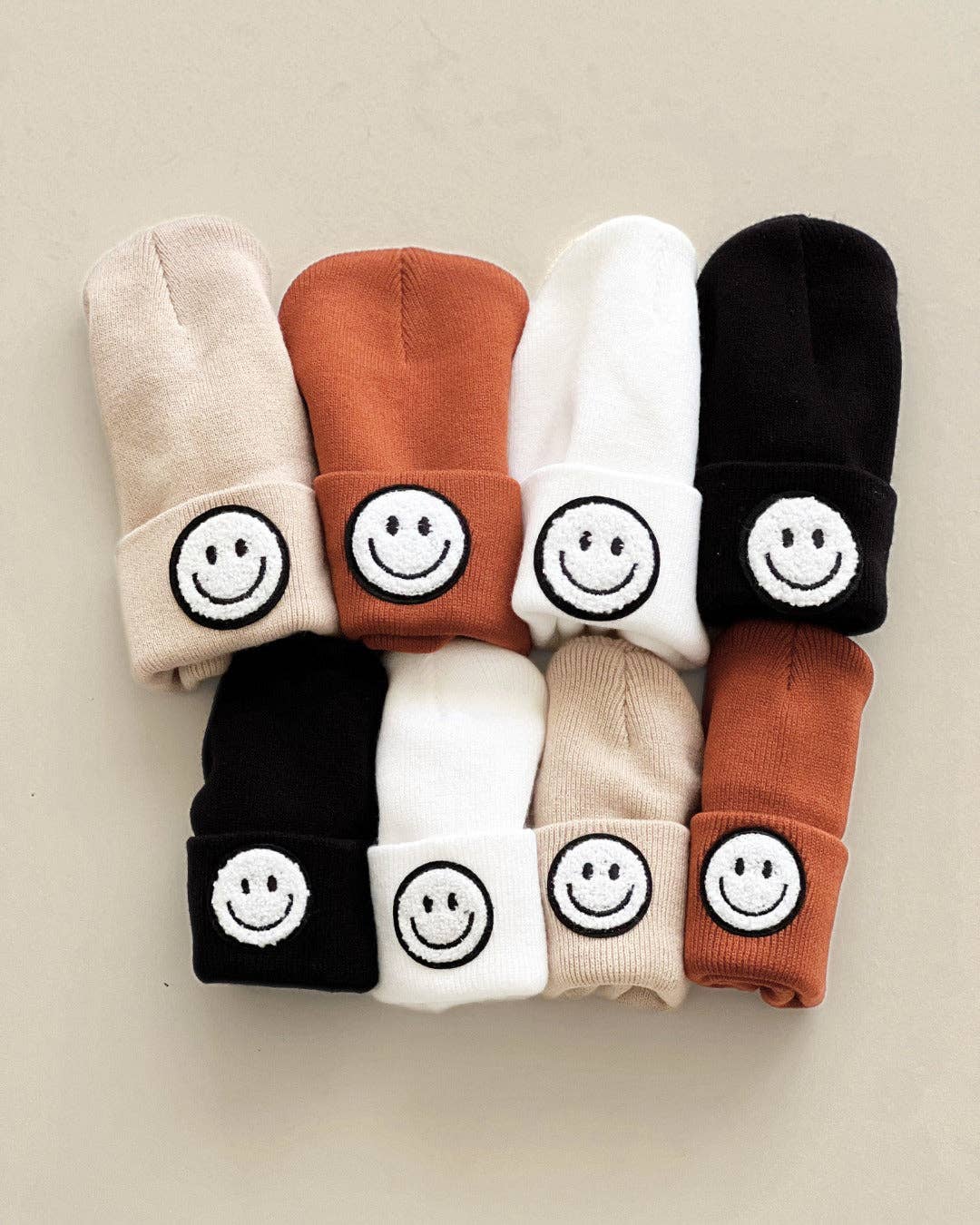 Smiley Baby Kids Beanie | Rust