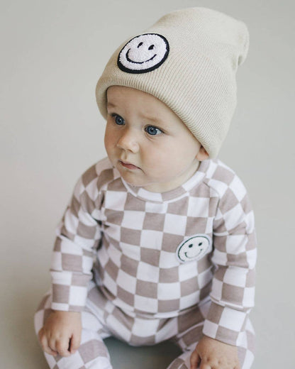 Smiley Baby Kids Beanie | Beige