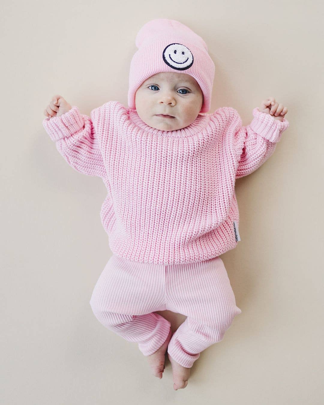 Smiley Baby Kids Beanie | Pink