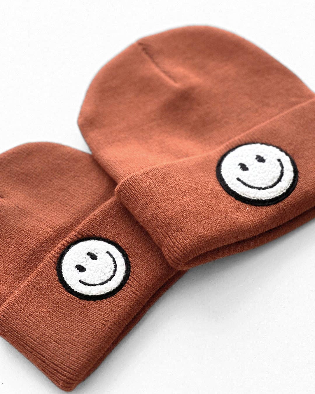 Smiley Baby Kids Beanie | Rust