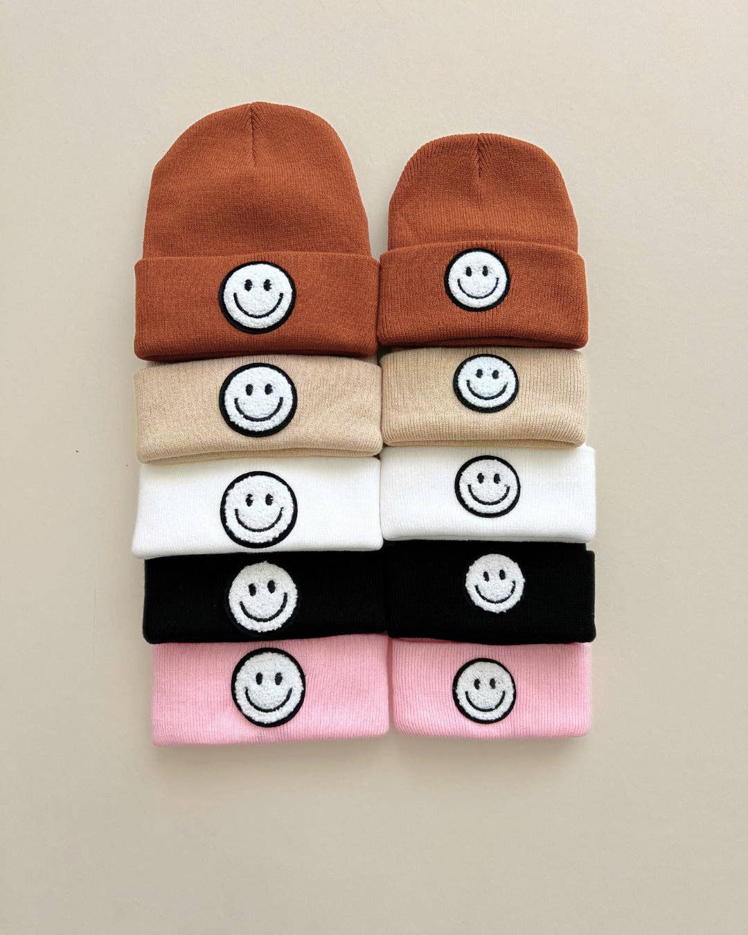 Smiley Baby Kids Beanie | Rust